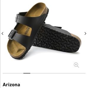 Birkenstock Arizona black leather sandals size 41 NWOT